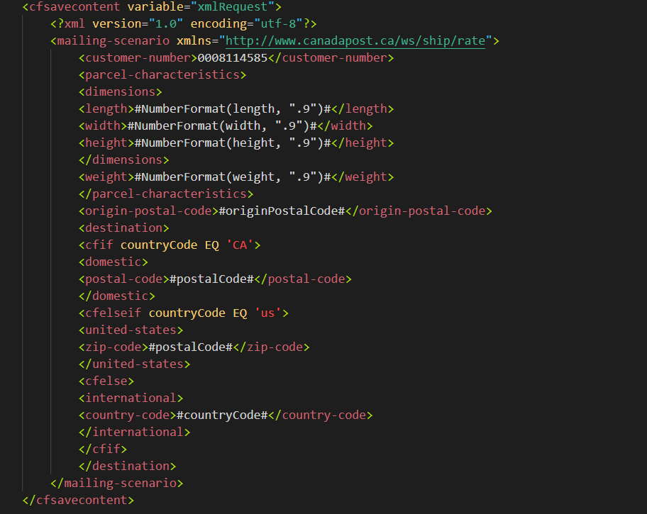 Construct xml to hit the api and get shipping options and prices Construct xml to hit the api and get shipping options and prices