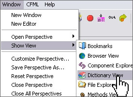 Selecting the Dictionary View