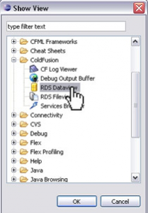 Selecting the RDS Dataview